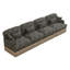Canapé modulaire de 131 po à motif léopard, bord gland, assise profonde, conception ergonomique, assemblage facile pour le salon-1274167821