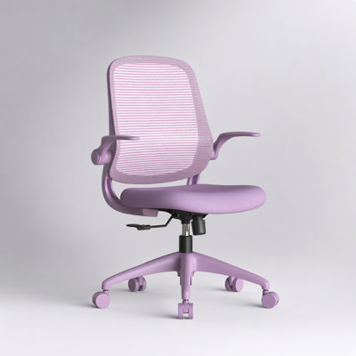 Chaise de bureau ergonomique avec dossier en maille, mousse moulée intégrée, accoudoirs rabattables et capacité de charge de 159 kg pour une utilisation confortable à domicile.