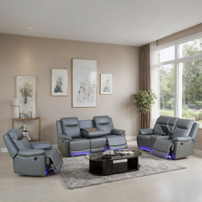 3-Piece Breathing Leather Power Reclining Living Room Set