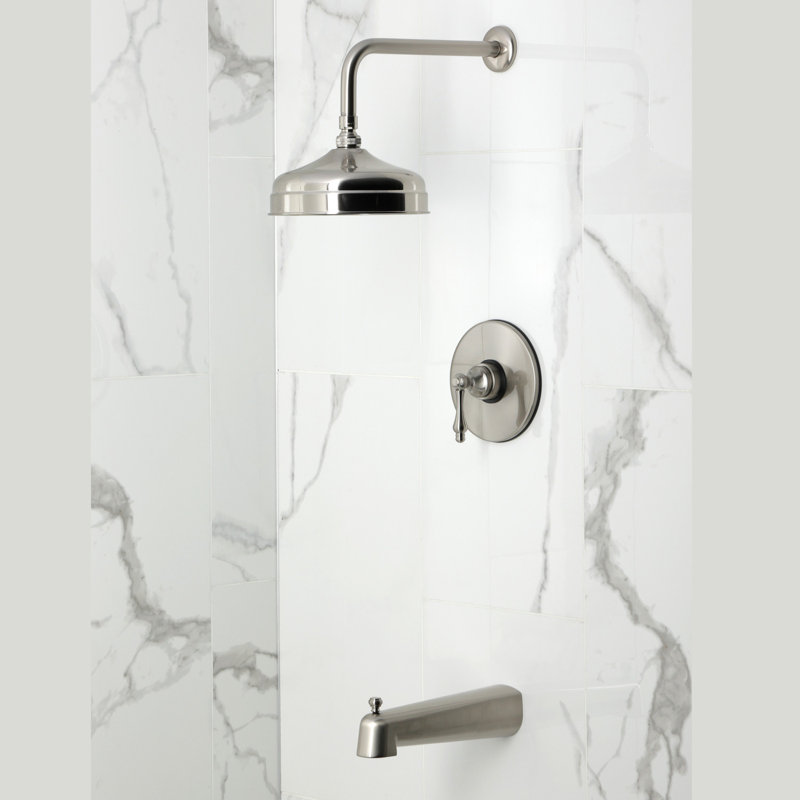 Kingston Brass Single-Handle Pressure Balanced Tub and Shower Faucet, Brushed Nickel