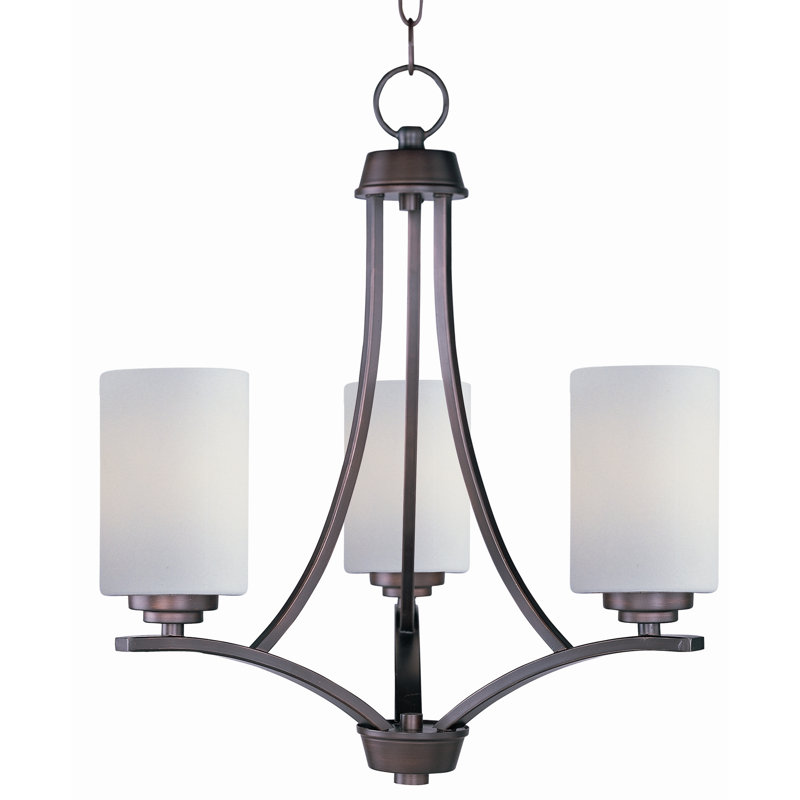 Lustre classique/traditionnel ombré 3 lumières Prompton, Bronze huilé