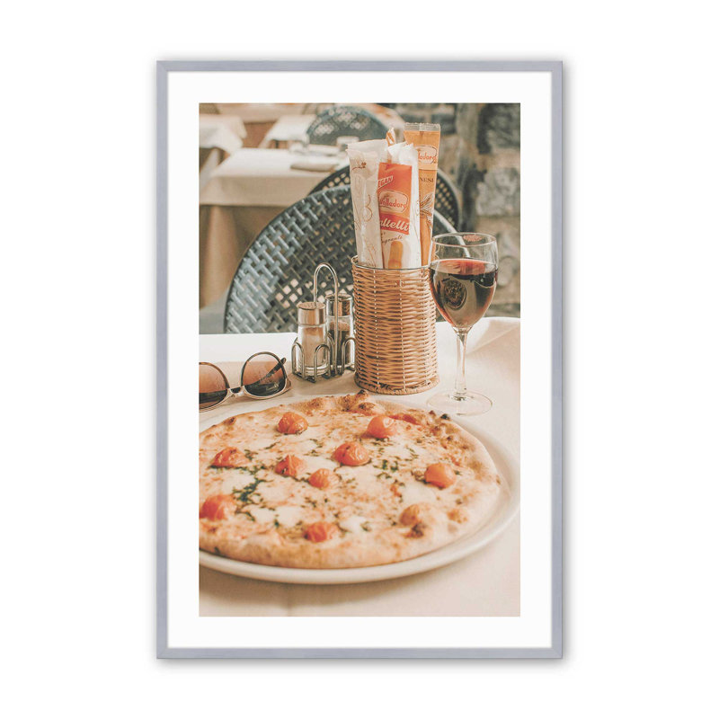 Imprimé italien italien, Cadre simple en chrome poli poli, H 15,25 po x l 12,25 po x P 1,25 po