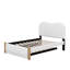 Lit plateforme tapissier simple avec lit gigogne et pieds en bois-1243782393-1243782390