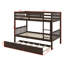 Lit superposé simple au-dessus de simple en bois d'hévéa avec lit gigogne, convertible en 2 lits-1174660870