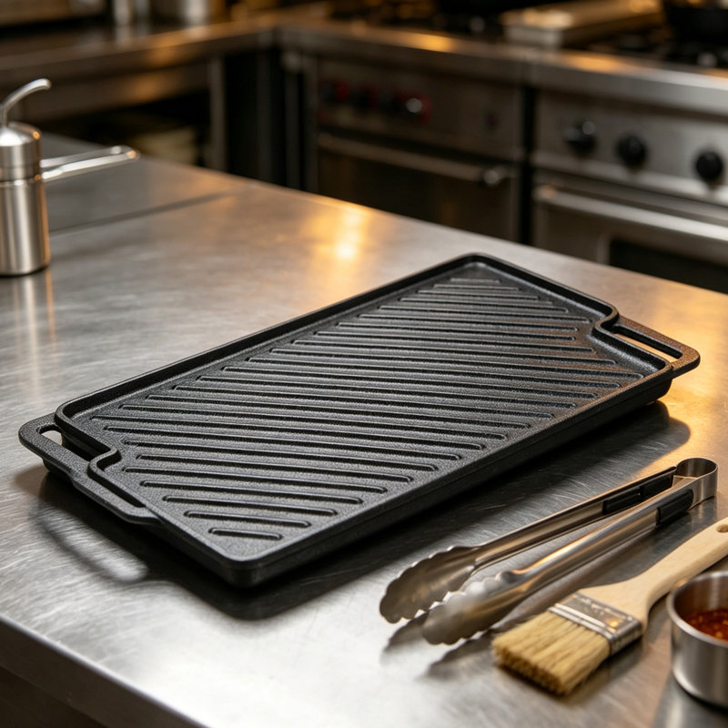 46cm Cast Iron Grill Pan