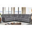 Canapé d'angle modulaire inclinable électrique Kimblyn 97''-119,5'', style moderne et contemporain, en similicuir.-1217330586-1235414130