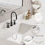 Comptoir de salle de bain en quartz blanc pur 55 po Ariel avec rebord à onglet épais de 1,5 po avec lavabo simple rectangulaire et dosseret inclus
