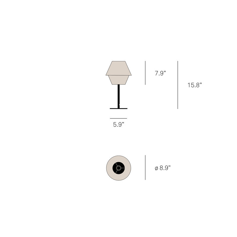 Hotel Table Lamp, Natural White, Non-Dimmable, Matte Black