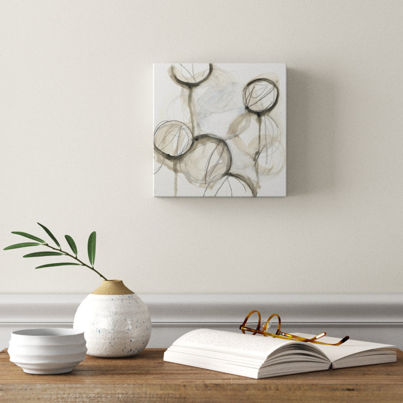 Neutral Lanterns II, peinture sur toile, H 10 po x l 10 po x P 1,5 po, Toile tendue