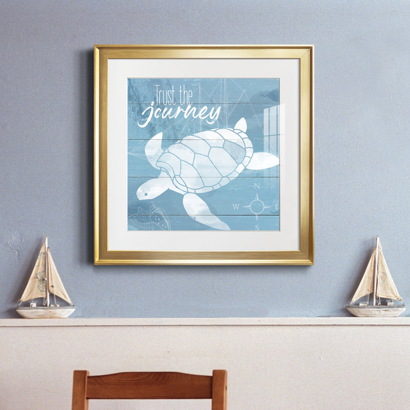 Trust the Journey - peinture encadrée, H 17,5 po x l 17,5 po x P 1,5 po, Encadrement doré