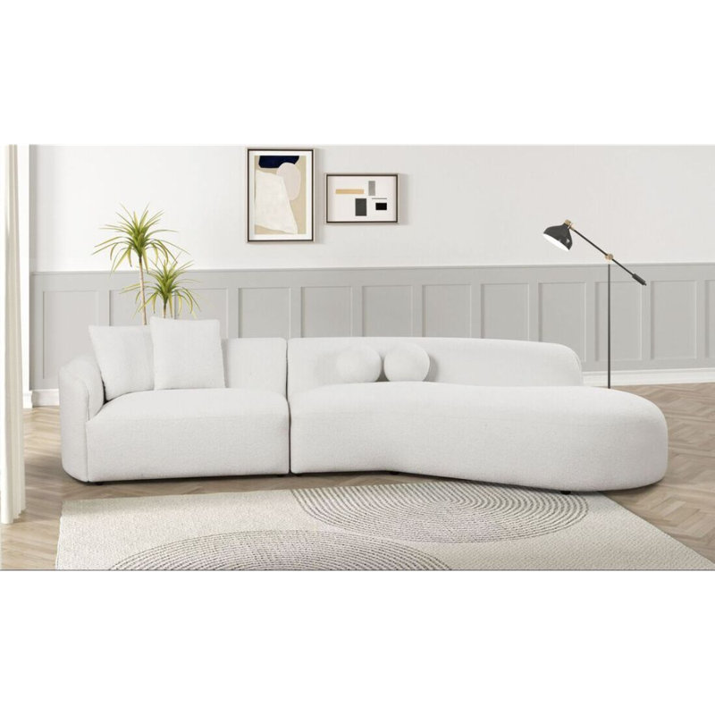 Mia Sectional, Beige Fabric