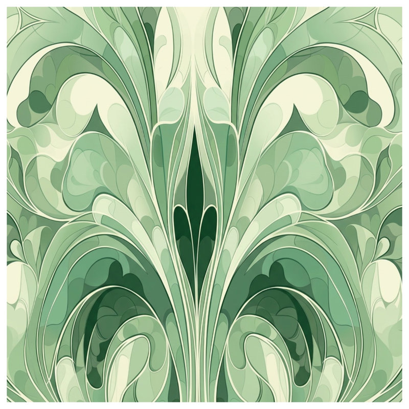 Green Floral Swirl Comforter, Twin