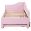 Lit de jour simple rembourré rose avec lit gigogne pour une utilisation flexible de l'espace - Lit gigogne extensible de taille L, chambres d'amis adaptées