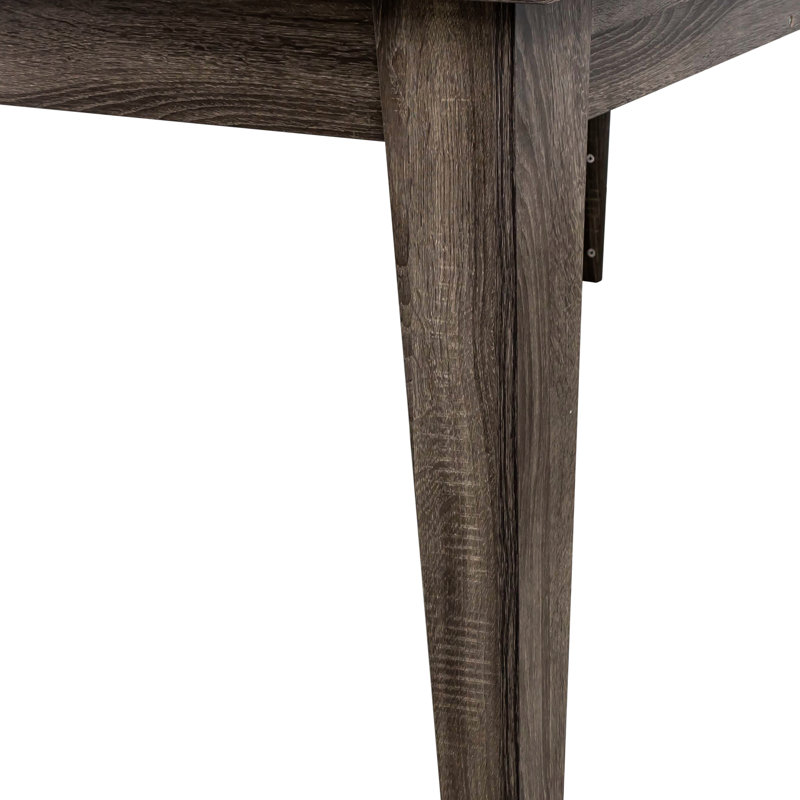 Grande table de coin-repas en chêne foncé pour une utilisation quotidienne, extensible de 106,3 po, capacité de charge maximale de 110,23 lb