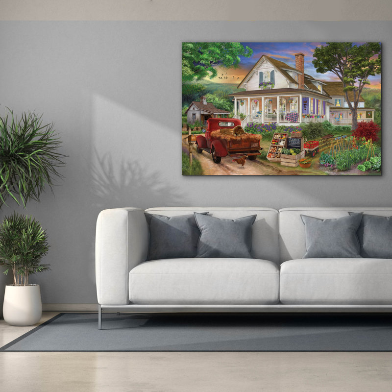 «Our Country Home» par Bigelow, illustrations sur toile, H 40 po x l 60 po x P 1,5 po