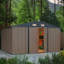 Remise de jardin extérieure en métal l 10 pi x P 8 pi avec portes doubles verrouillables-95054211-94955189