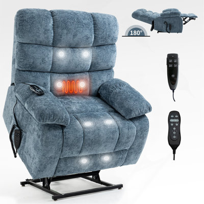 Fauteuil inclinable de massage thermique Lift Lift à deux moteurs avec position infinie jusqu'à 350 LBS