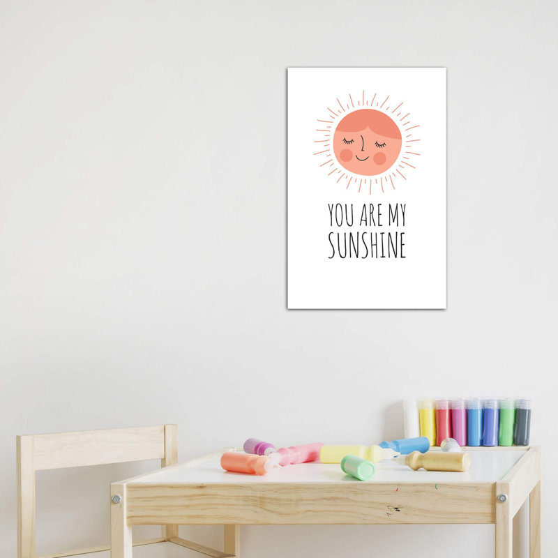 «You Are My Sunshine», reproduction d'art textuel, H 26 po x l 18 po x 1,5 po, Toile tendue, Pas de tapis