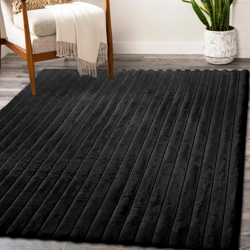 Thick Plush Shag Shaggy Rug Fluffy Soft Luxury Solid Color Carpet For Living Room, Bedroom, Office, Rectangle 5'3" x 7'7"