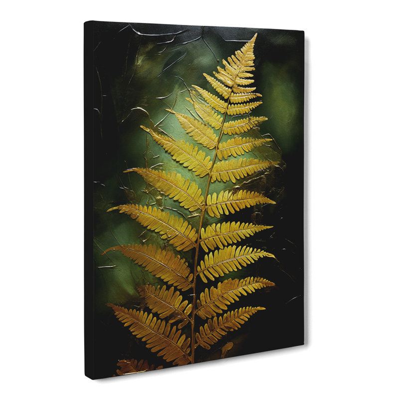 Fern Leaf Gestural No.2 - Wrapped Canvas, 76cm H x 50cm W x 3cm D