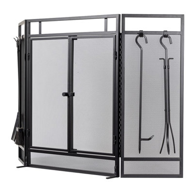 Country Living Mesh Trifold Fireplace Screen