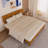 Solid Wood Platform Bed Frame , King Bed Frame With Headboard Included, Mid Century Modern Bed, Caramel-451595204-451595210