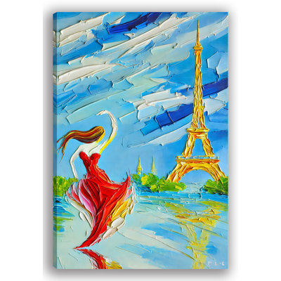 Toile abstraite abstraite dansant dans la lumière parisienne