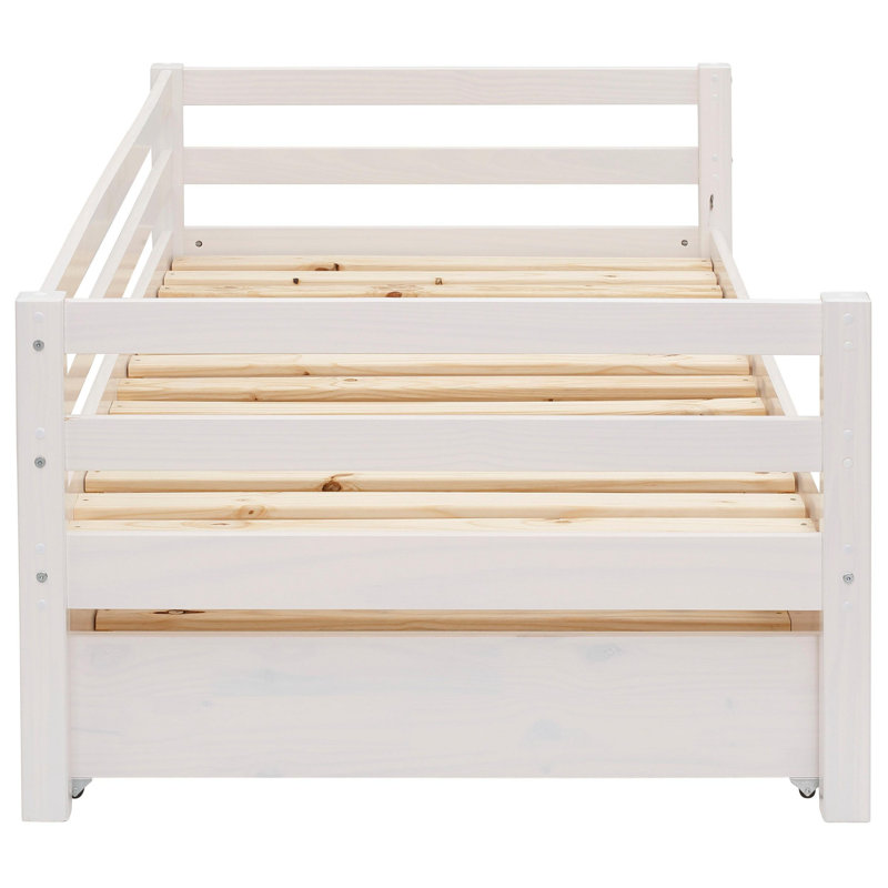Hongyu Solid Wood Daybed with Trundle, White