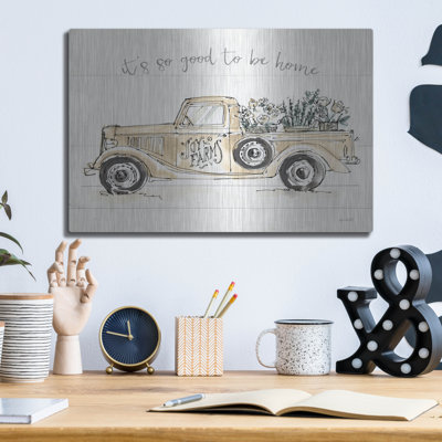 «Modern Farmhouse 8 Cream Truck» par Anne Tavoletti, art mural en métal