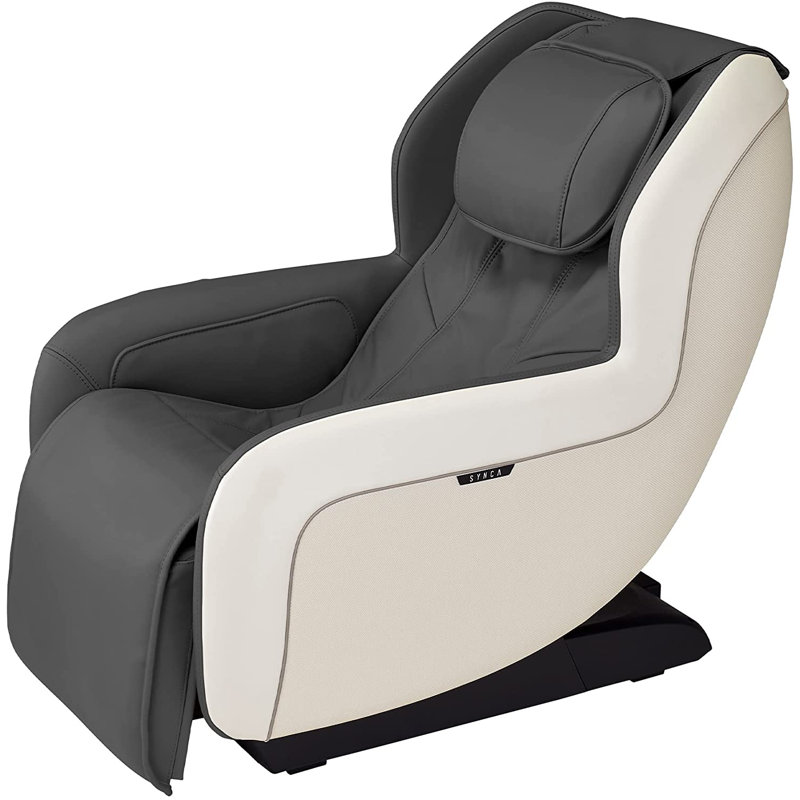 Gray Faux Leather Zero Gravity Heated Massage Recliner