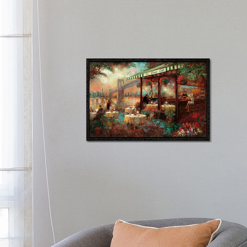 The River Café by Ruane Manning - Gallery-Wrapped Canvas Giclée on Canvas, Black Floater Framed, 66.04 cm H x 45.72 cm W