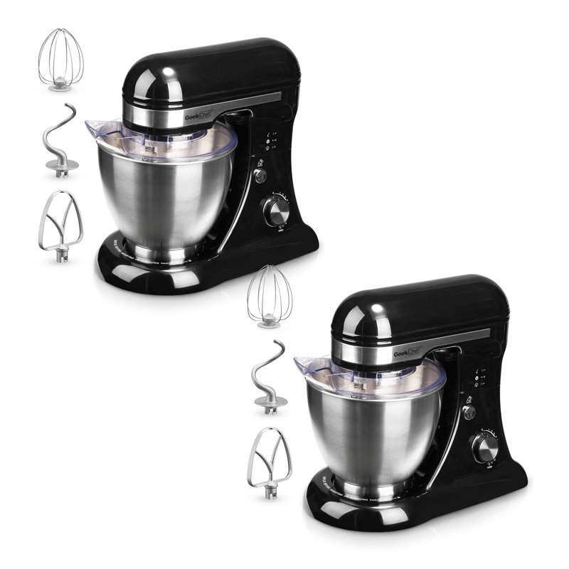 Batteur sur socle en acier inoxydable de 4,8 pte Geek Chef, Noir