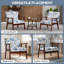2 chaises d'appoint modernes avec siège rembourré et accoudoirs en bois d'hévéa