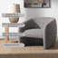 Fauteuil d'appoint en tweed brun et gris Livia