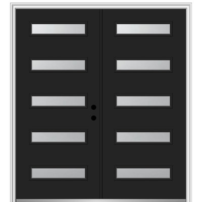 Painted Fiberglass Exterior 5-Lite Spotlight Double Door Spot