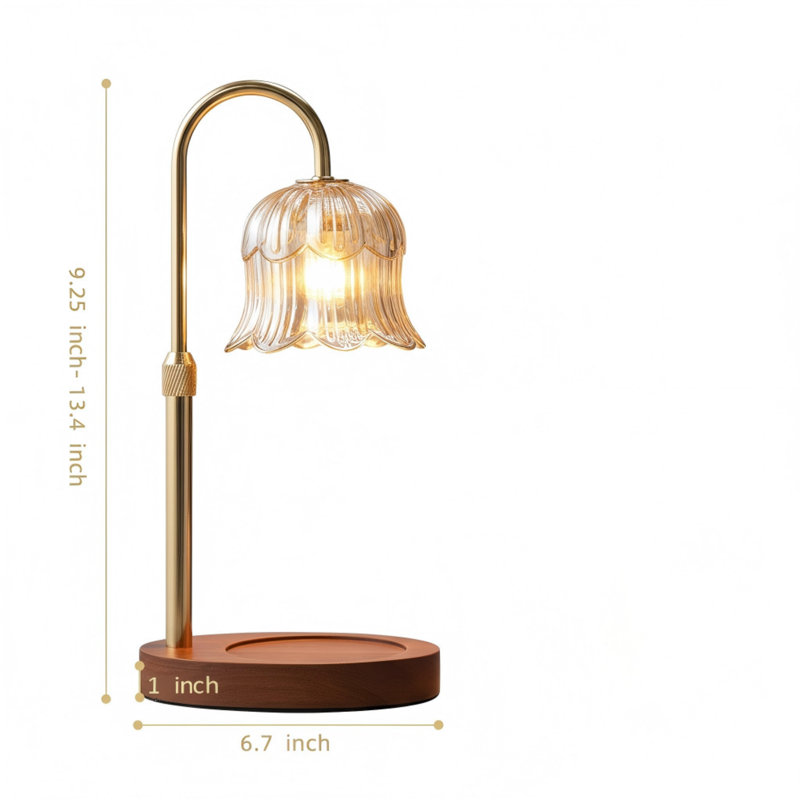Candle Warmer Lamp With Timer: Adjustable Dimmable Height Adjustable Warming - Flower Shape Wax Lamp Jar Candles No Flame Modern Home Decor Table Lights - Home Living Bedroom