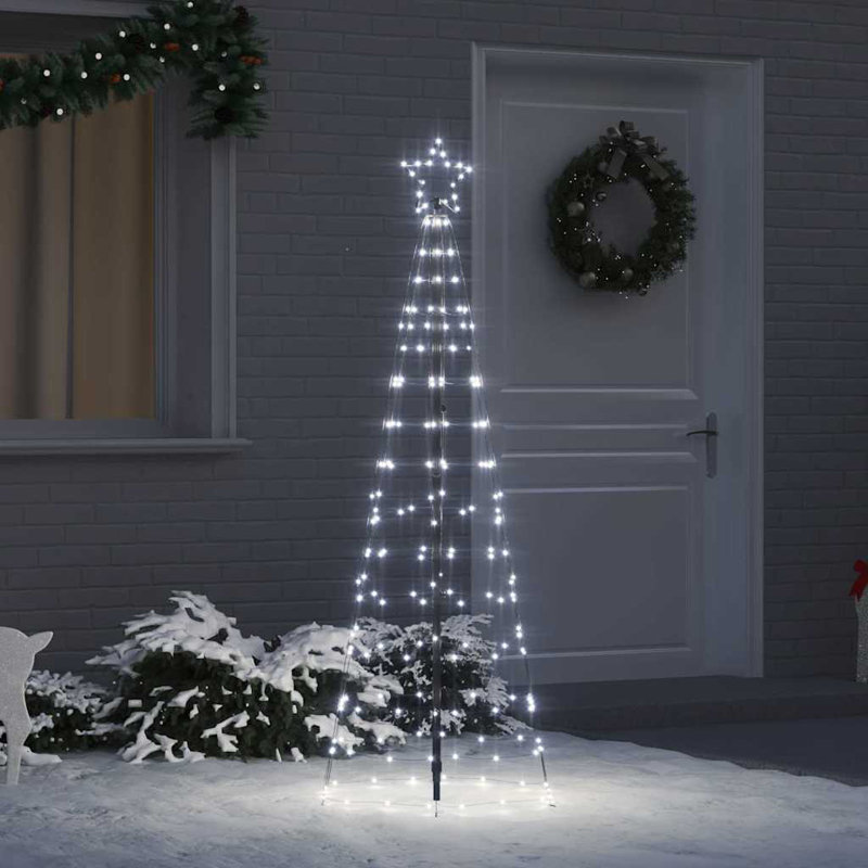  LED Christmas Tree with Ground Spikes 250 cm Iron, Cool White