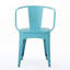 Ensemble bistro en métal bleu 3 pièces - Fer thermolaqué, table de 76 cm et 2 chaises, couleur Eau - Pour extérieur - Modèle Captivate, assise de 46 cm, dimensions : 63 x 63 cm - Fer, bleu, style Allure.