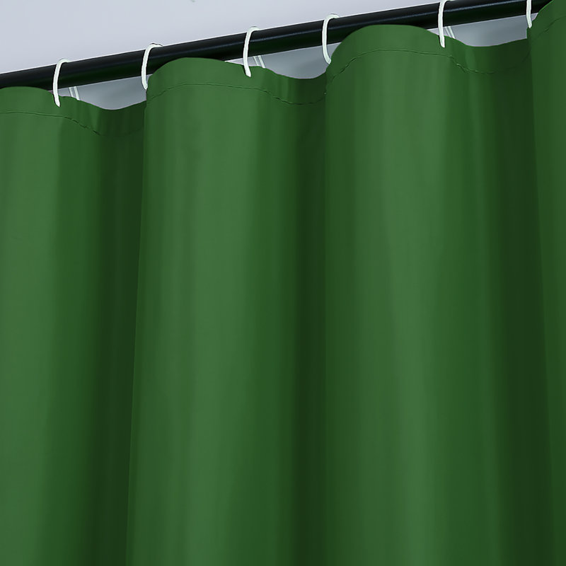 70 po x 72 po - Doublure de rideau de douche imperméable et anneaux en plastique Peva, Vert