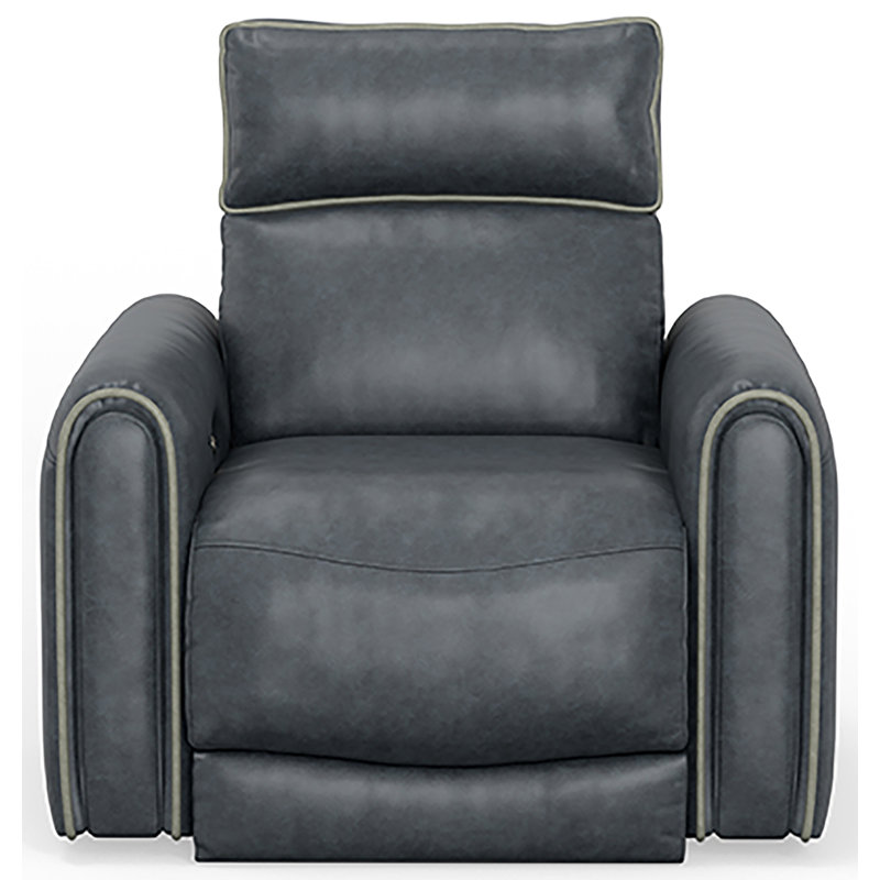 Nahele Upholstered Power Headrest Recliner, Gray Polyester Blend