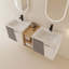 Meuble-lavabo mural de 60 po avec lavabo et petites tablettes de rangement