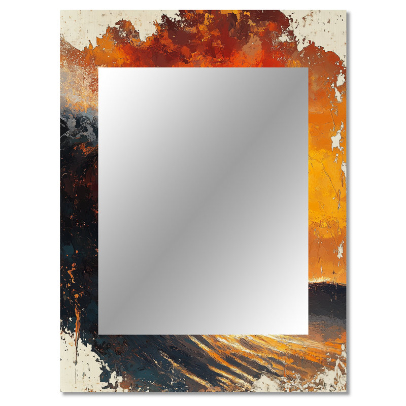 Yellow Surfing Competition - Surfing Large Wall Mirror, Yellow Unique Mirror, Printed Metal Art, 40" x 30"