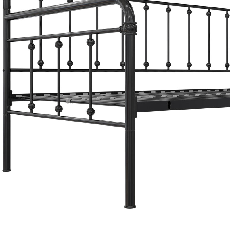 Lit de jour Beant, Noir, Lit simple