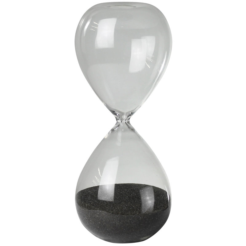 Hedberg Hourglass, Black, 7.5" H x 3" W x 3" D, 1