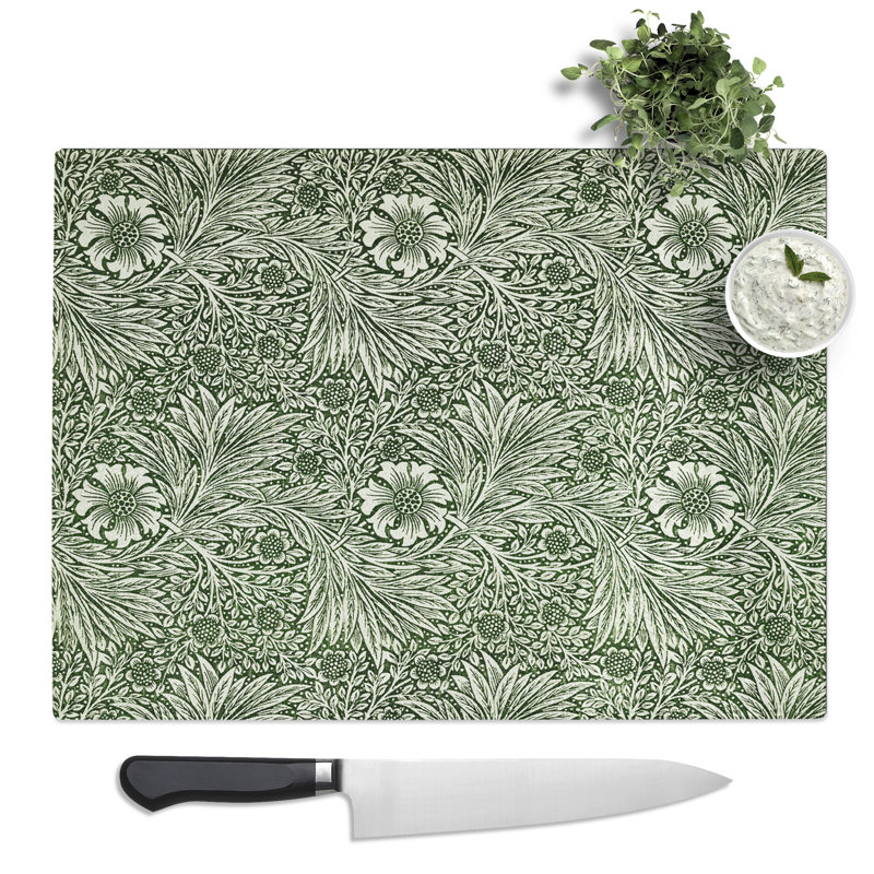 Marigold Vol.1 Print By William Morris Pattern  Glass Chopping Board