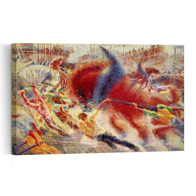 The City Rises, 1910 Abstract Expressionist Industrial Architecture City Wall Art Print 1 Piece Wrapped Canvas Wall Art