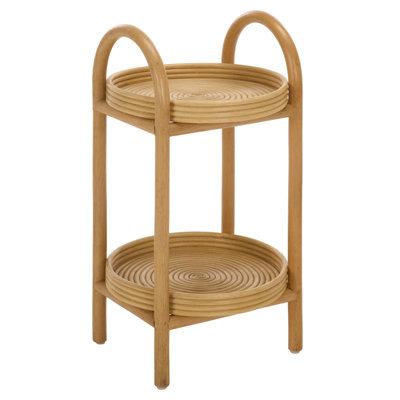Lynda 2 Tier Rattan Accent Table