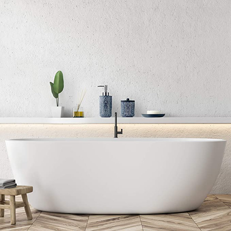 Navy Blue Ceramic Bathroom Accessory Set