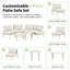  Ensemble de canapé de patio 6 pièces demi-lune avec 2 tables basses, rotin en osier PE, plateau en verre, coussins et coussins, beige-821265053