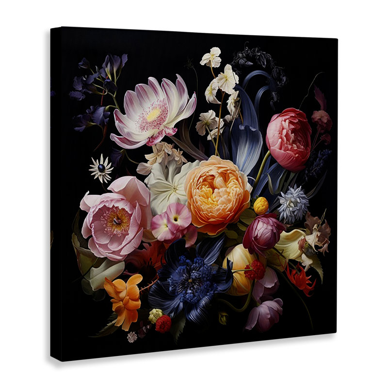 Vintage Dark Bouquet Canvas Wall Art by Lazar Studio, 24" H x 24" W
